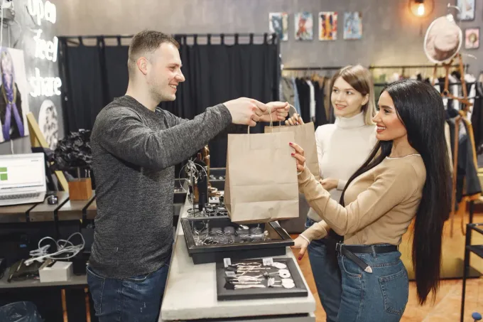 Retail team at work